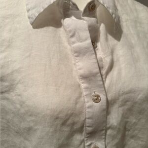 Classic Ann Taylor White Women’s Linen Blouse